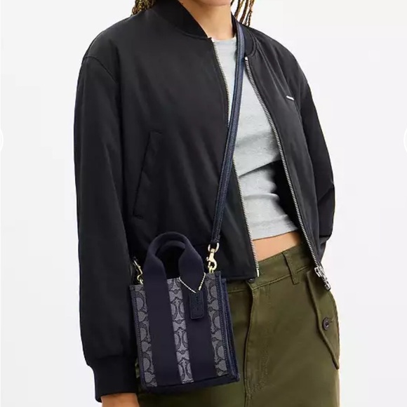 NWT💙Coach Smith Mini Tote Bag In Signature Jacquard Navy CCL75 - Picture 8 of 9